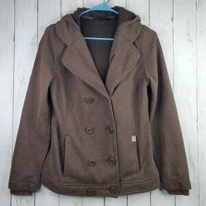 Mountain Hardwear Grettana Women's Medium Brown Fleece Hoodie Peacoat Jacket